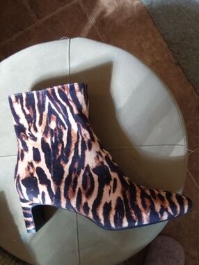 a new day Leopard-Print Ankle Boot in Tan and Black